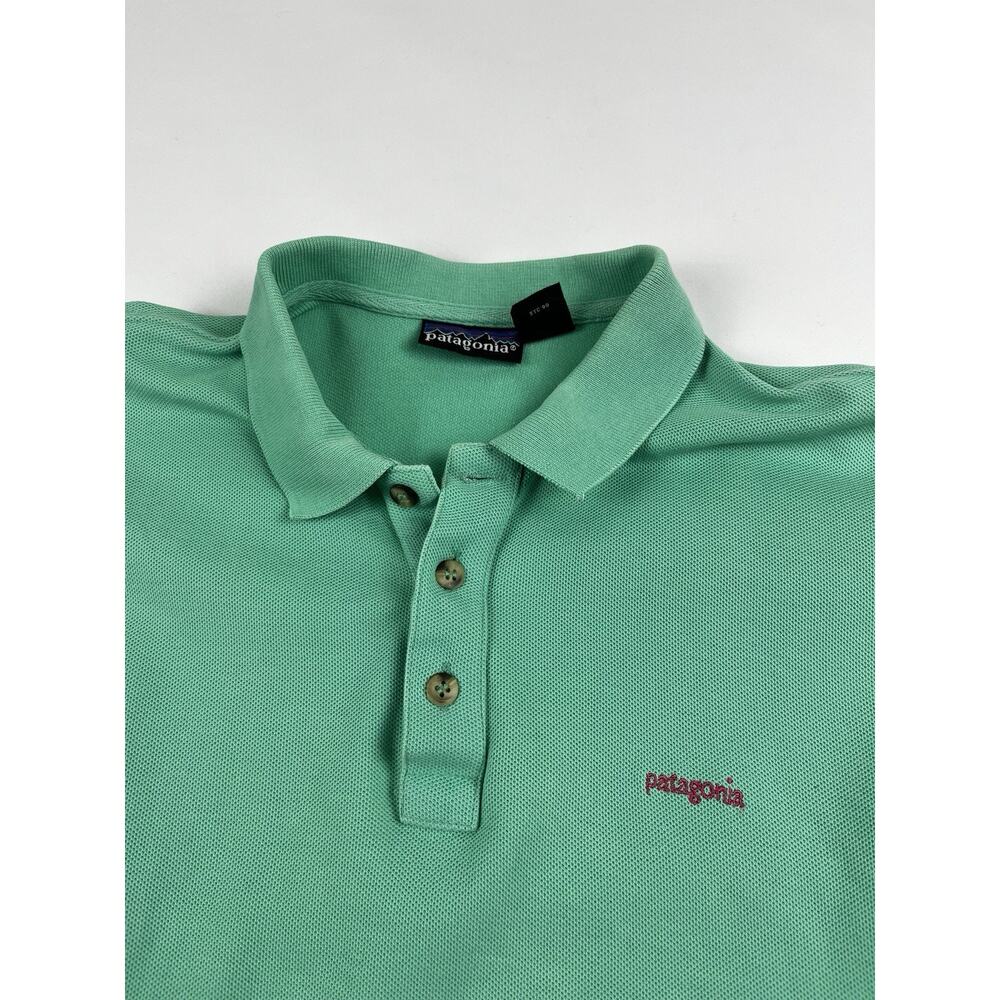 Patagonia Shirt Mens Medium Short Sleeve Golf Lightweight Polo Green Casual